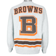 NFL (Salem) - Cleveland Browns Crew Neck Sweatshirt 1990s Large Vintage Retro Football