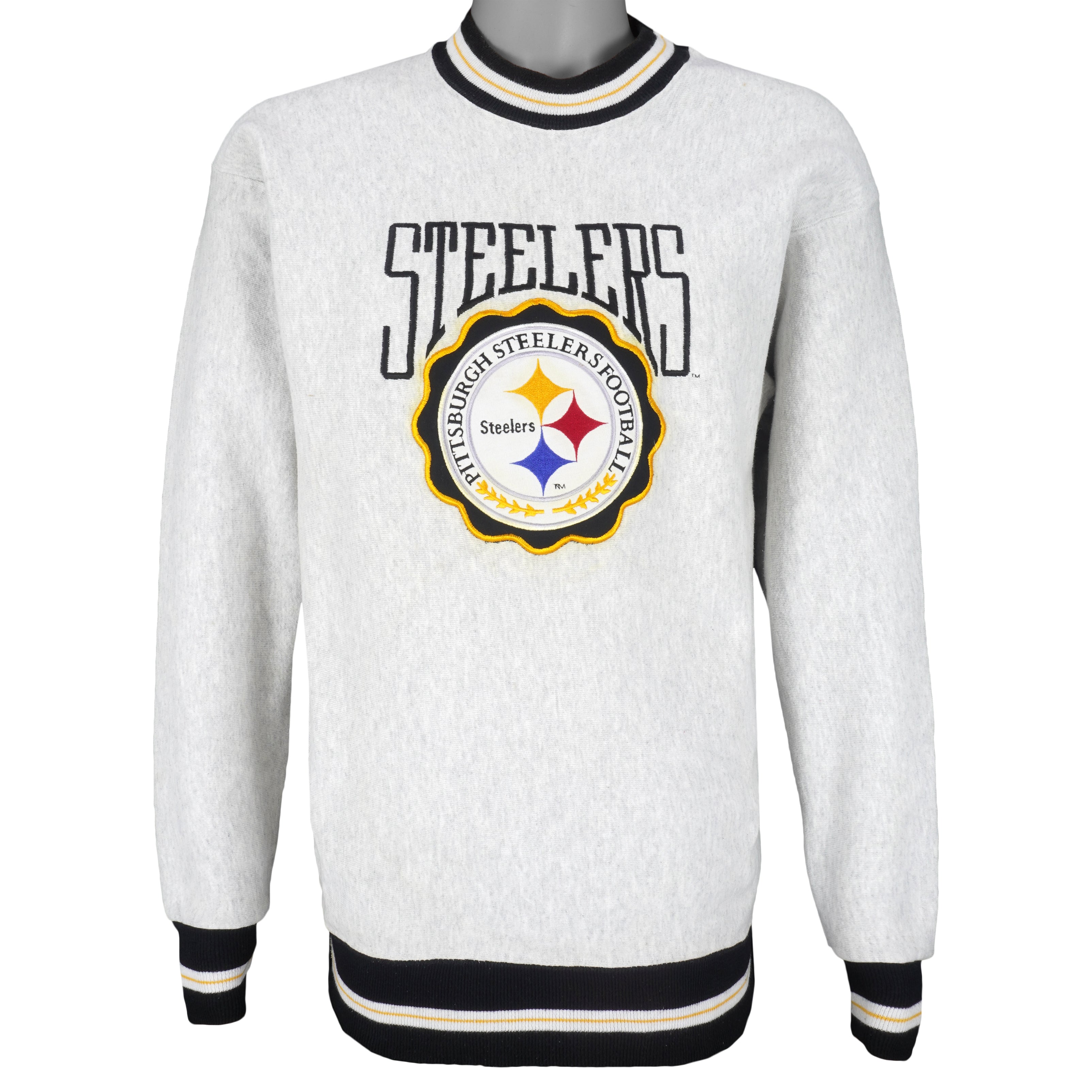 NFL - Pittsburgh Steelers Big Logo Crew Neck Sweatshirt 1990s Medium Vintage Retro Football