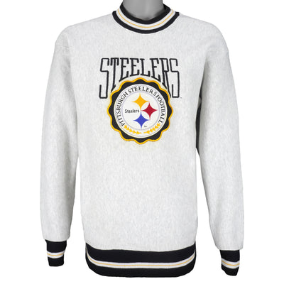 NFL (Legends) - Pittsburgh Steelers Embroidered Crew Neck Sweatshirt 1990s Large