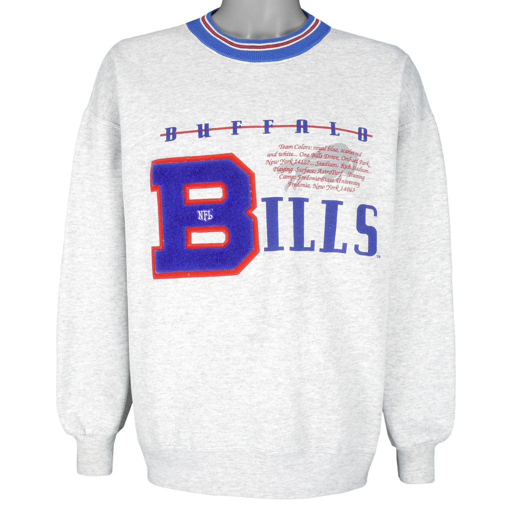 NFL - Buffalo Bills Big Spell-Out Crew Neck Sweatshirt 1990s X-Large Vintage Retro Football