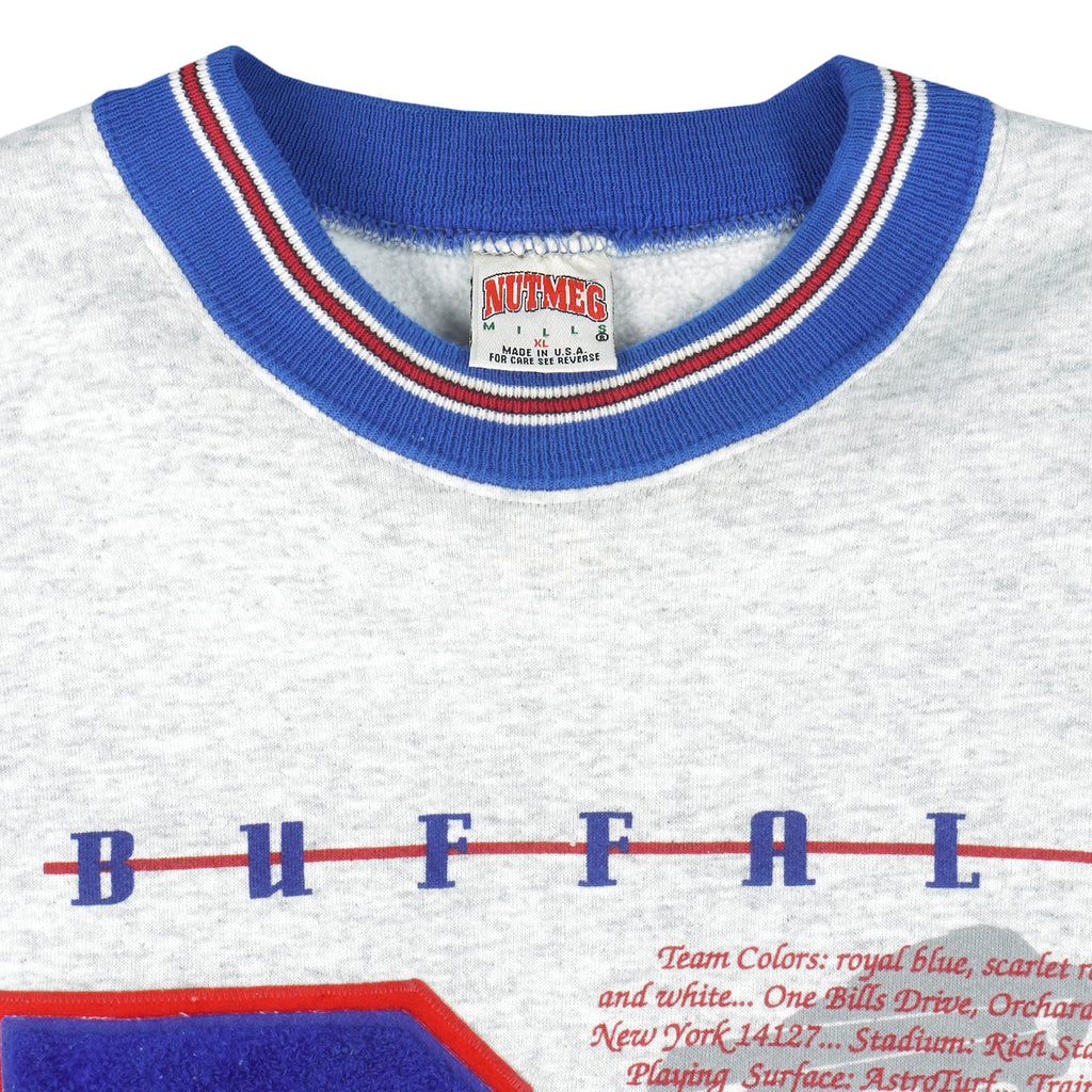 NFL - Buffalo Bills Big Spell-Out Crew Neck Sweatshirt 1990s X-Large Vintage Retro Football