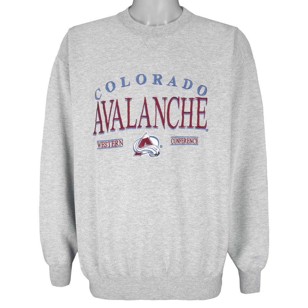 NHL (Lee) - Colorado Avalanche Embroidered Sweatshirt 1990s X-Large Vintage Retro Hockey