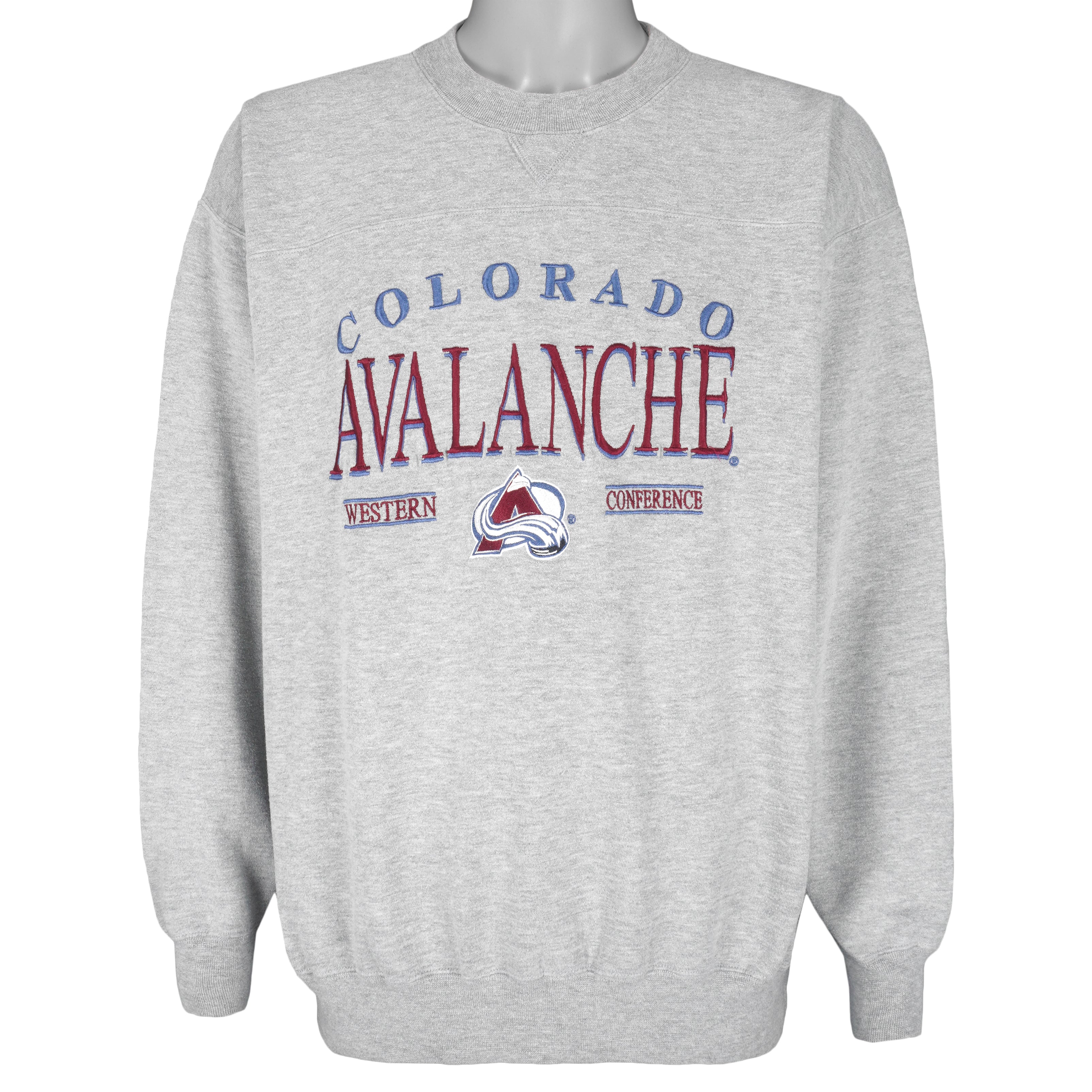 NHL (Lee) - Colorado Avalanche Embroidered Sweatshirt 1990s X-Large Vintage Retro Hockey