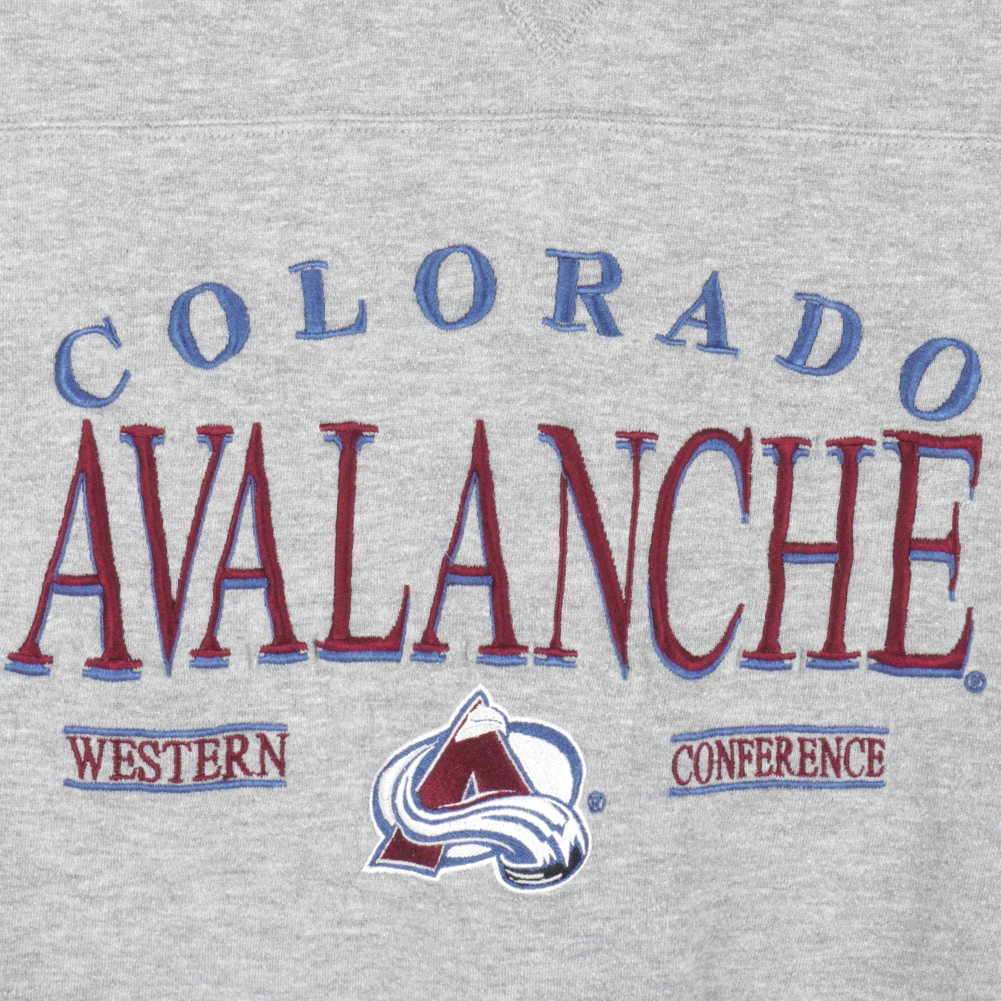 NHL (Lee) - Colorado Avalanche Embroidered Sweatshirt 1990s X-Large Vintage Retro Hockey