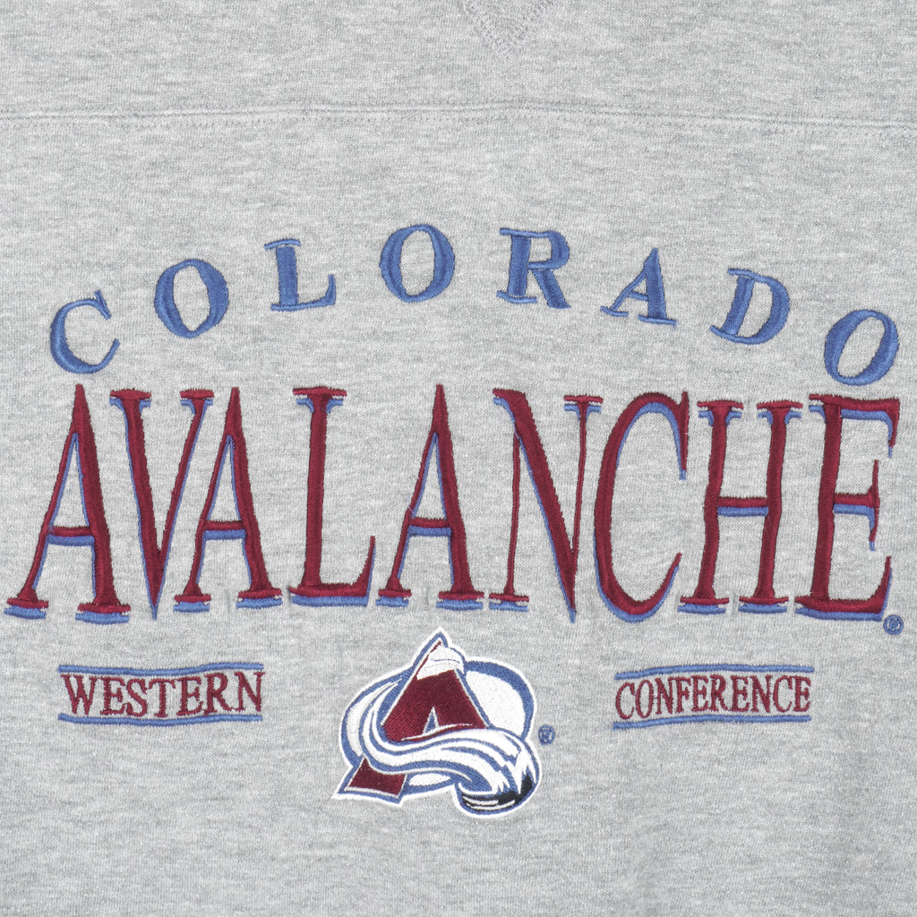 NHL (Lee) - Colorado Avalanche Embroidered Sweatshirt 1990s X-Large Vintage Retro Hockey