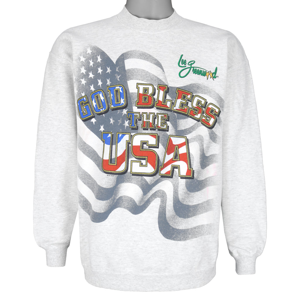 Vintage (Gilden) - God Bless America Crew Neck Sweatshirt 1990s Large Vintage Retro