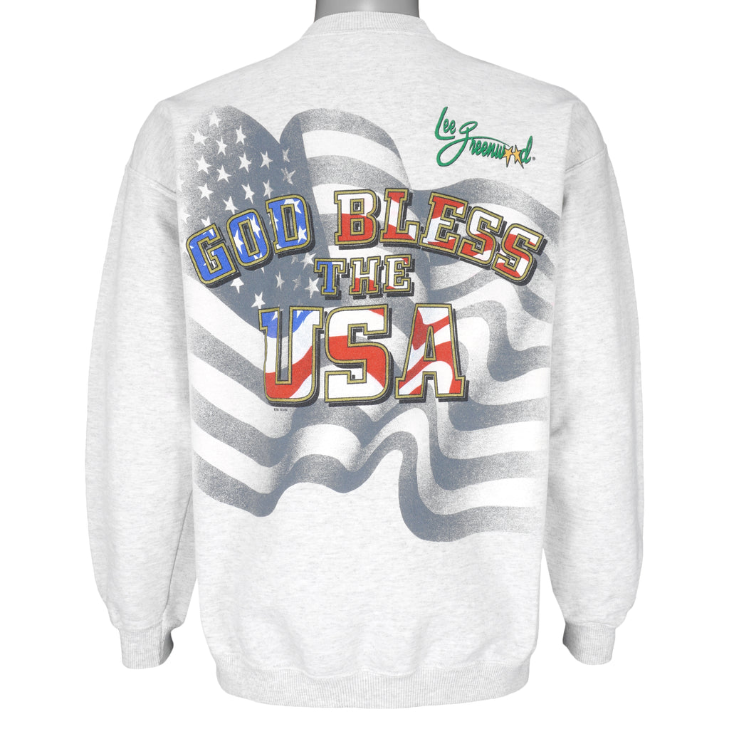 Vintage (Gilden) - God Bless America Crew Neck Sweatshirt 1990s Large Vintage Retro