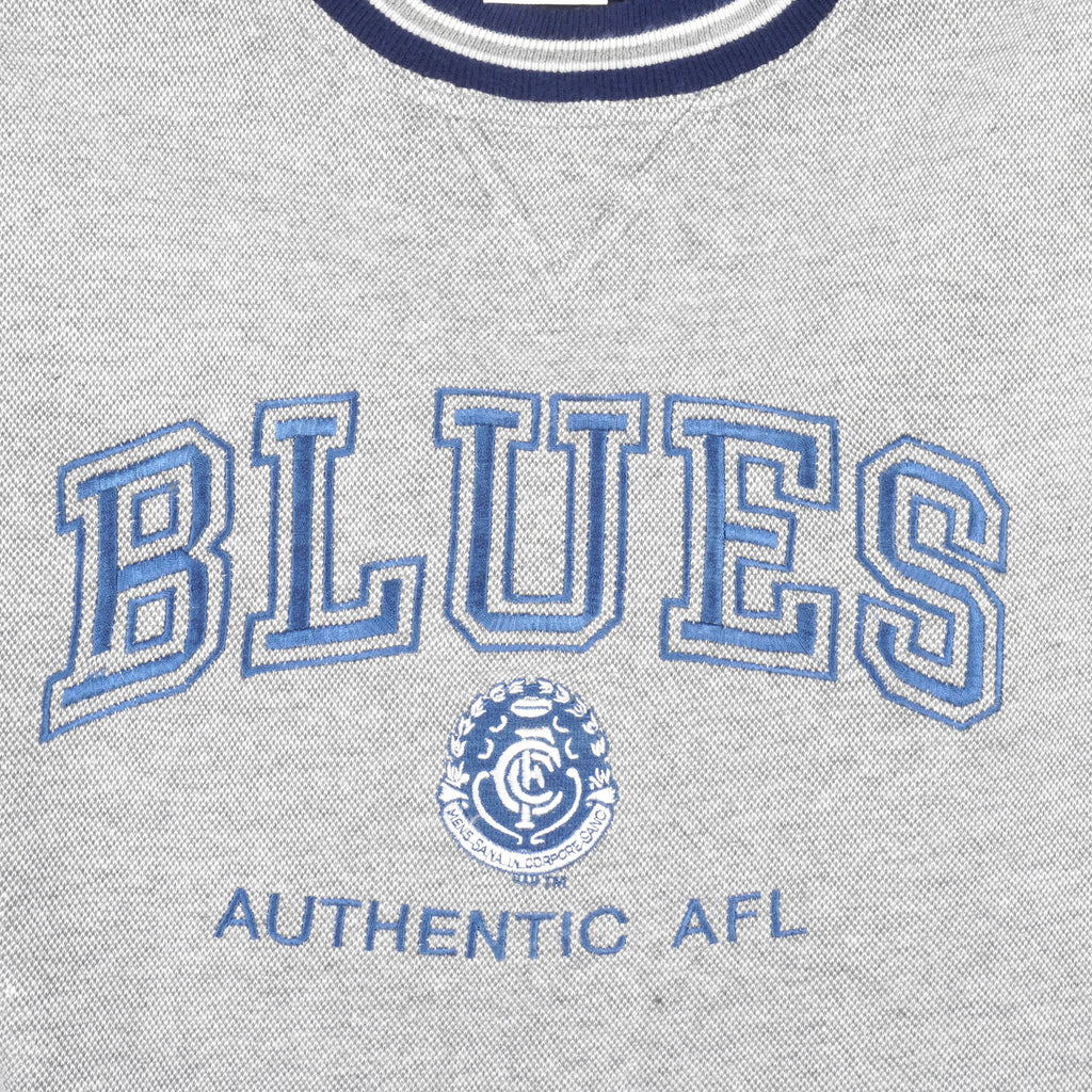 Vintage - Carlton Blues Football Club Sweatshirt 1990s Small Vintage Retro Football
