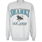 NHL (Lee) - San Jose Sharks Crew Neck Sweatshirt 1990s X-Large Vintage Retro Hockey