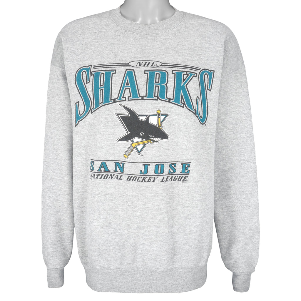 NHL (Lee) - San Jose Sharks Crew Neck Sweatshirt 1990s X-Large Vintage Retro Hockey