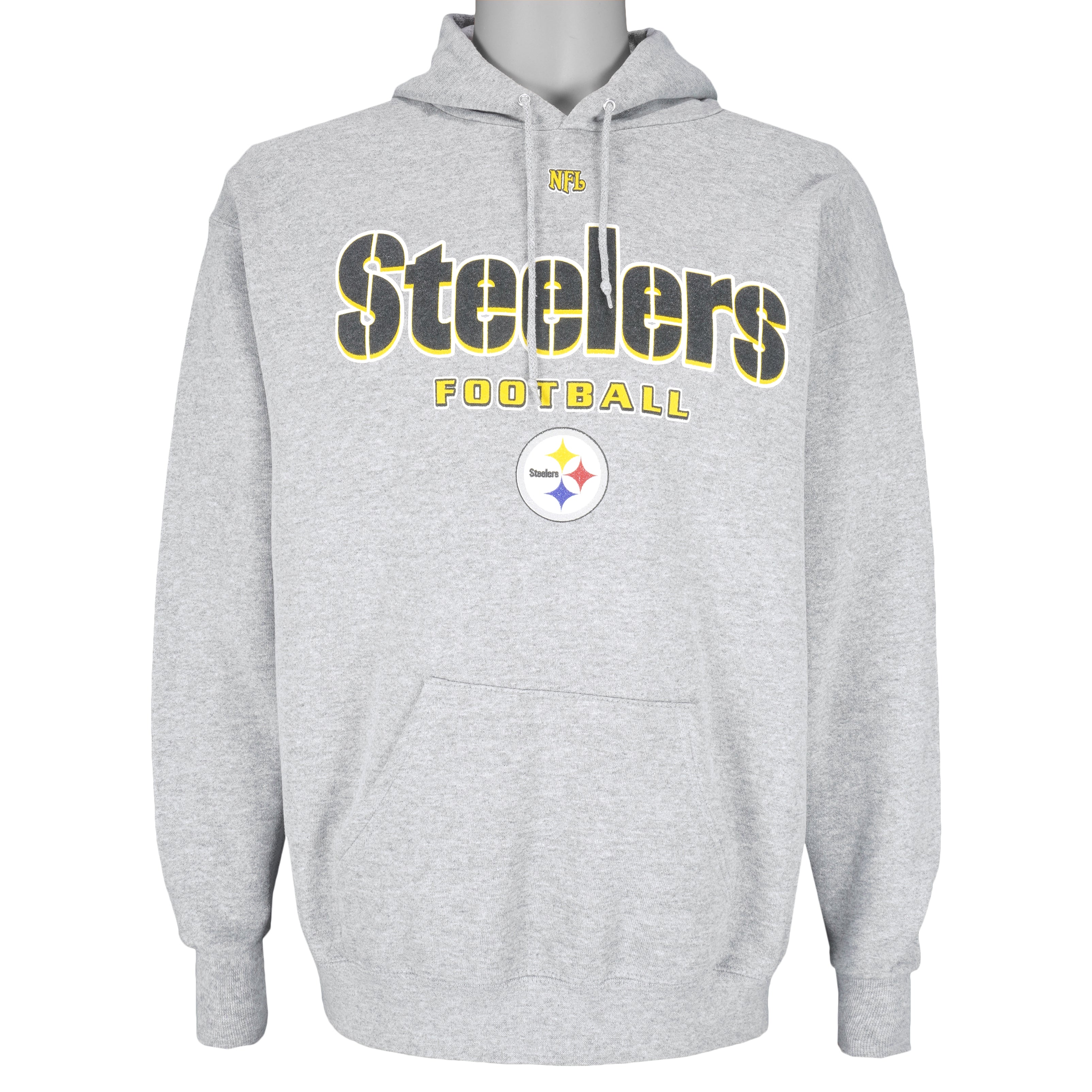 NFL (Lee)- Pittsburgh Steelers Hooded Sweatshirt 1990s X-Large Vintage Retro