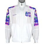 Adidas - White Zip-Up Windbreaker 1990s Medium