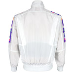 Adidas - White Zip-Up Windbreaker 1990s Medium Vintage Retro