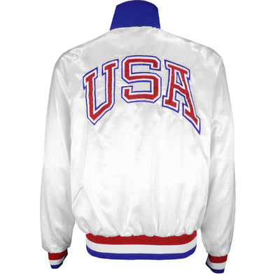 Vintage (Artex) - USA Olympics Training Embroidered Satin Jacket 1990s Large