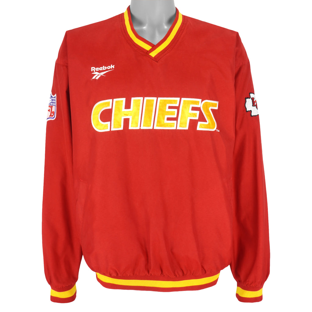 Reebok - Kansas City Chiefs Pullover Windbreaker 1990s Large Vintage Retro Football