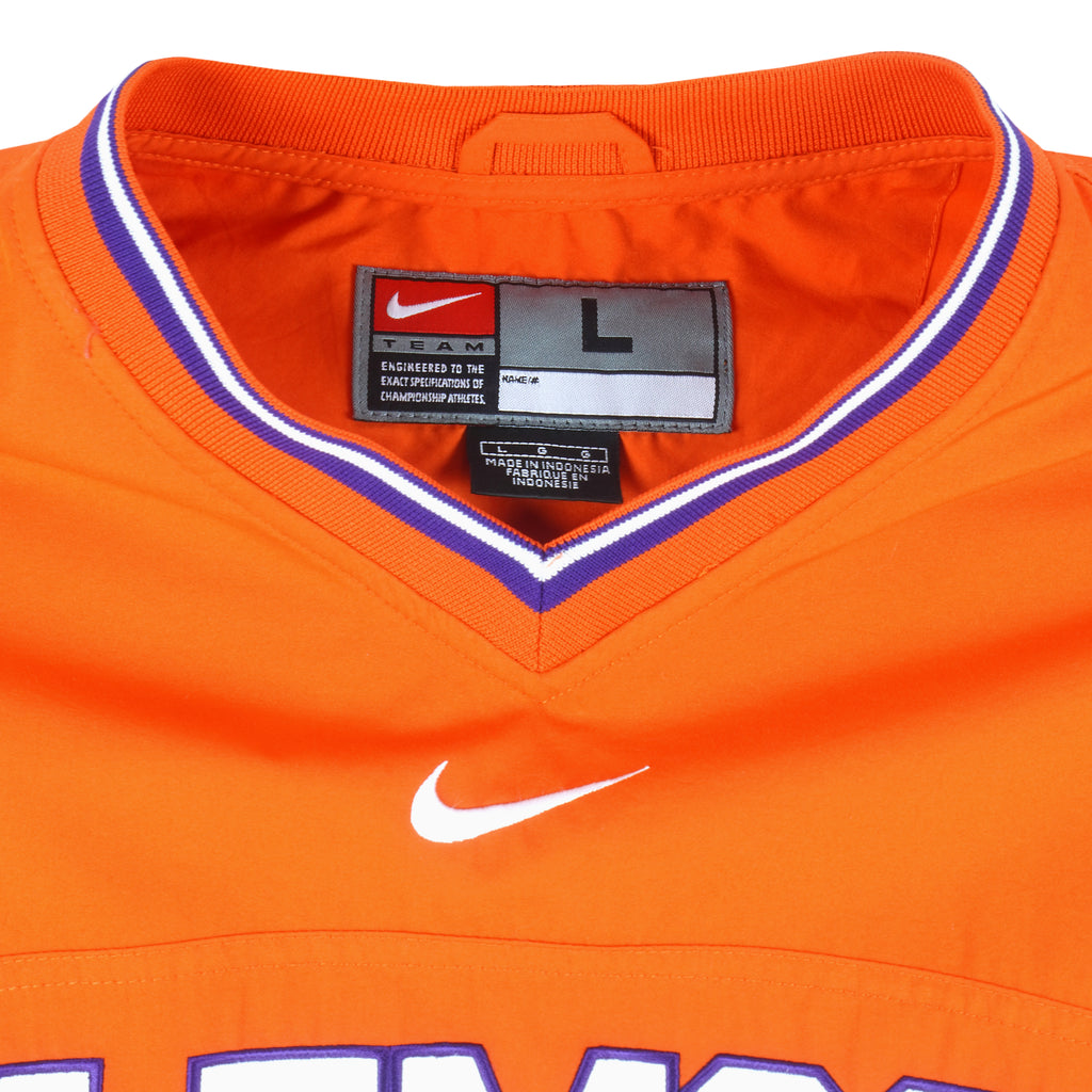 Nike - Orange Clemson Tigers Embroidered Windbreaker 1990s Large Vintage Retro College