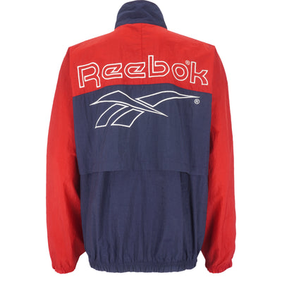 Reebok - Big Embroidered Logo Zip-Up Windbreaker 1990s Large
