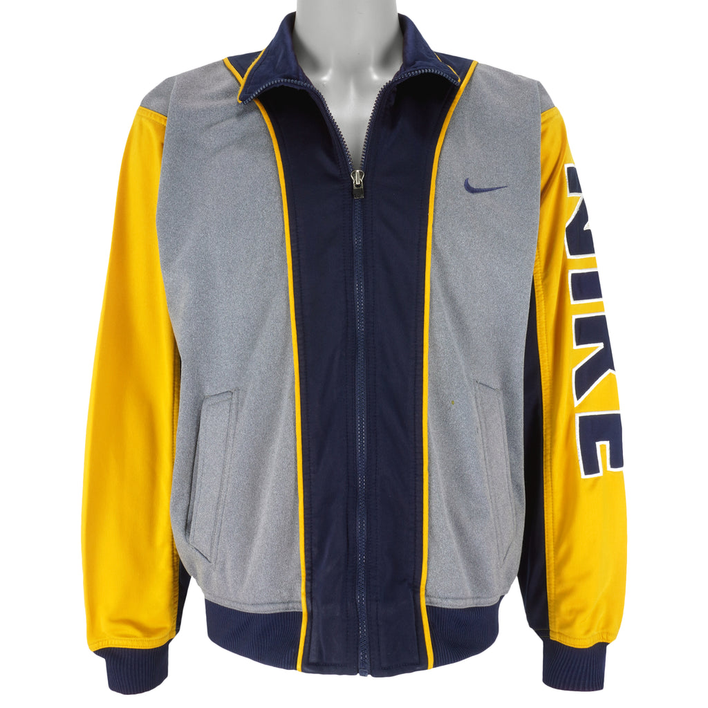 Nike - Grey Embroidered Zip-Up Jacket 1990s Medium Vintage Retro