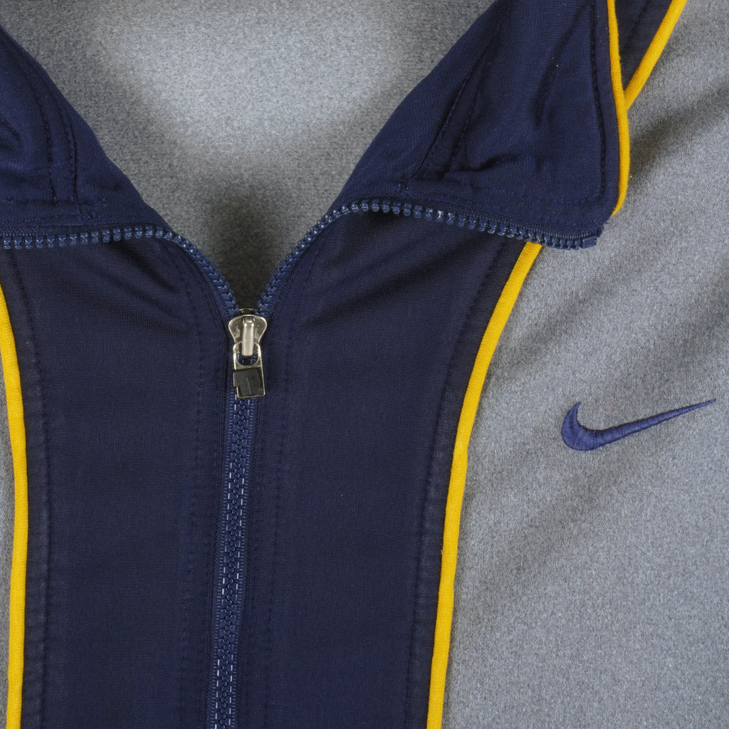 Nike - Grey Embroidered Zip-Up Jacket 1990s Medium Vintage Retro