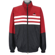 Adidas - Red & Black Zip-Up Windbreaker 1990s Large Vintage Retro