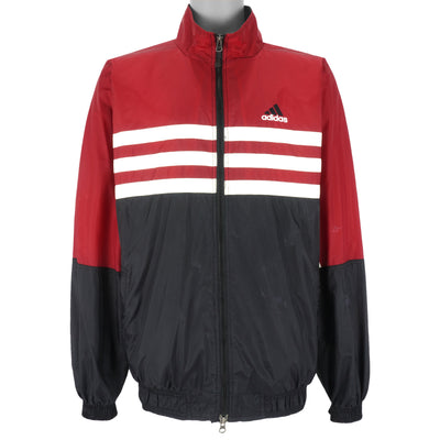 Adidas - Red & Black Zip-Up Windbreaker 1990s Large