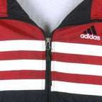 Adidas - Red & Black Zip-Up Windbreaker 1990s Large Vintage Retro