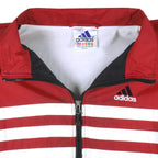 Adidas - Red & Black Zip-Up Windbreaker 1990s Large Vintage Retro