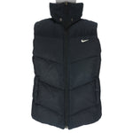Nike - Black Embroidered Puffer Vest 2000s Medium