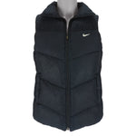 Nike - Black Embroidered Puff Vest T-Shirt 1990s Medium Vintage Retro