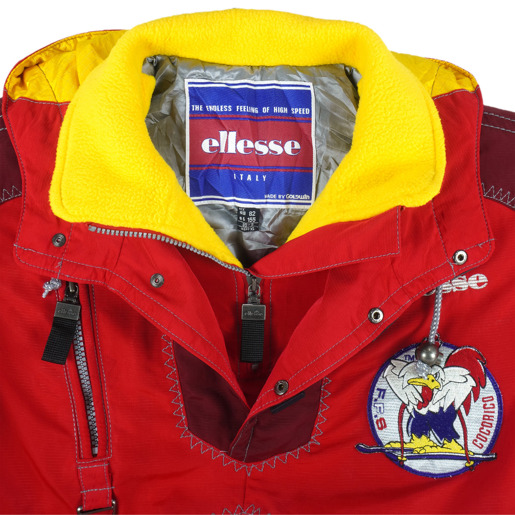 Ellesse - Red EFS France Cocorico Hooded Ski Jacket 1990s Large Vintage Retro