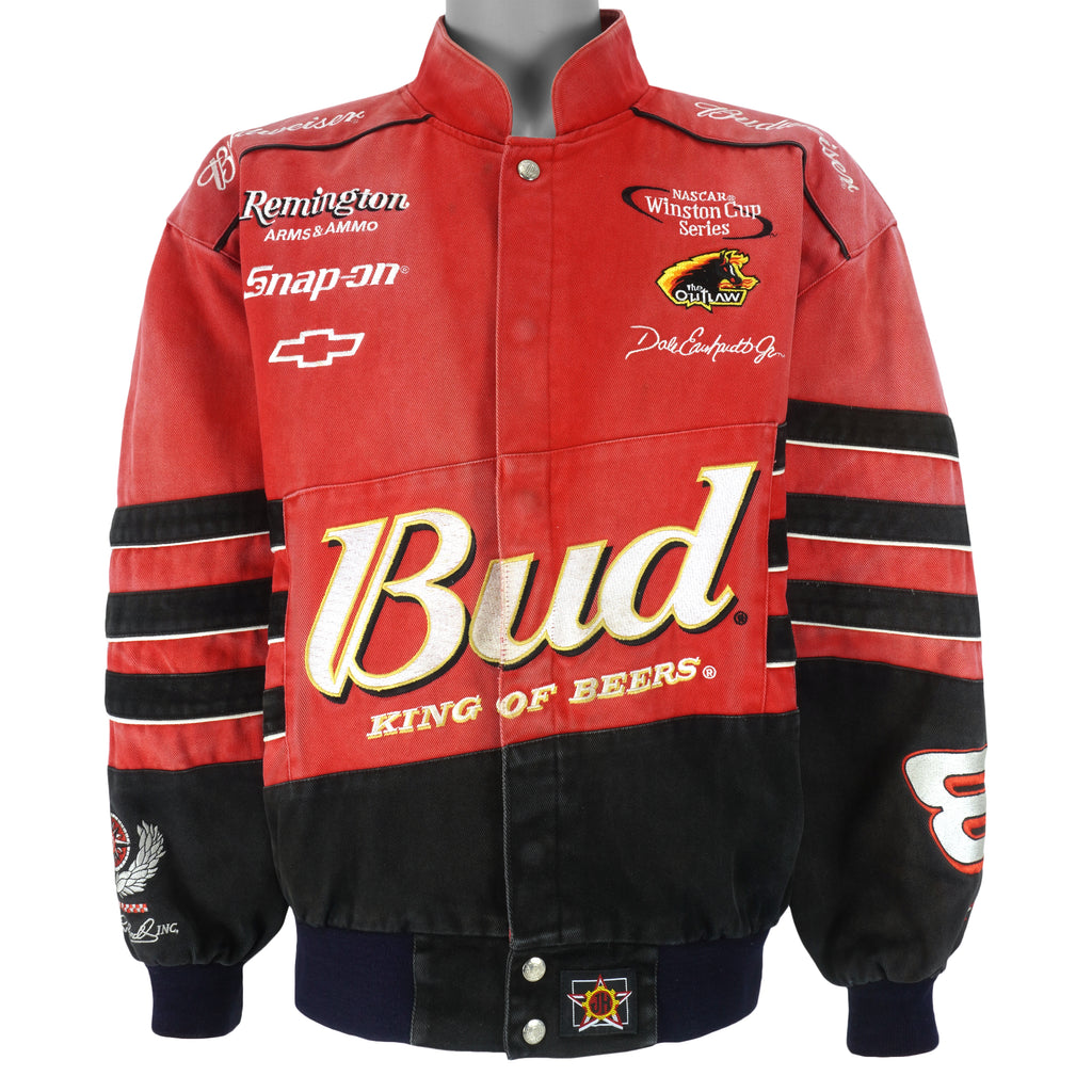 NASCAR (Chase) - Budweiser King Of Beers Button-Up Jacket 1990s Large Vintage Retro