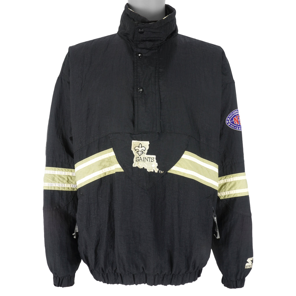 Starter - New Orleans Saints 1/4 Zip Pullover Jacket 1990s Large Vintage Retro Football
