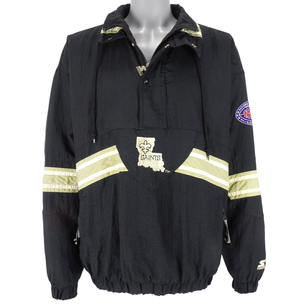Starter - New Orleans Saints 1/4 Zip Pullover Jacket 1990s Large Vintage Retro Football