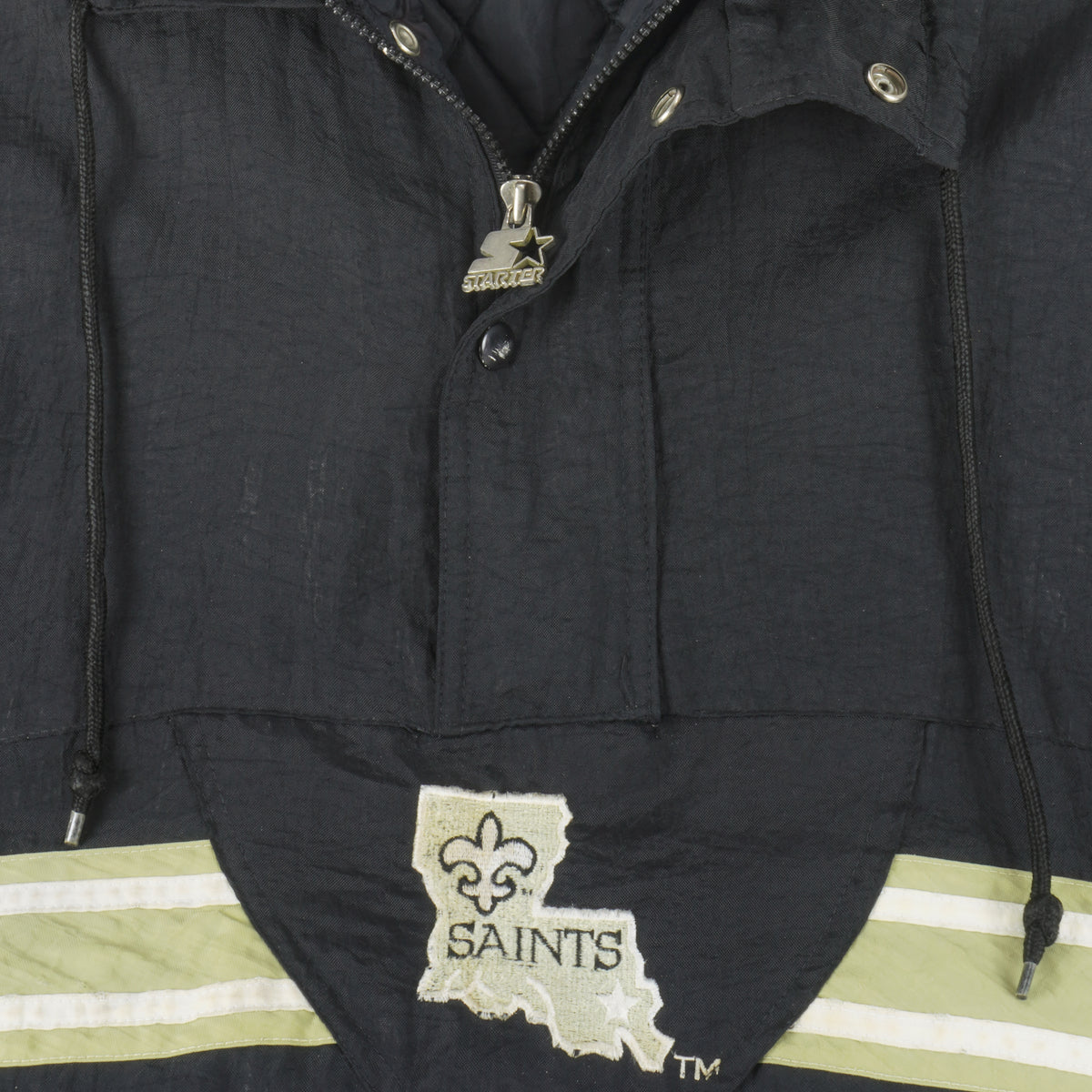 Starter - New Orleans Saints 1/4 Zip Pullover Jacket 1990s Large Vintage Retro Football
