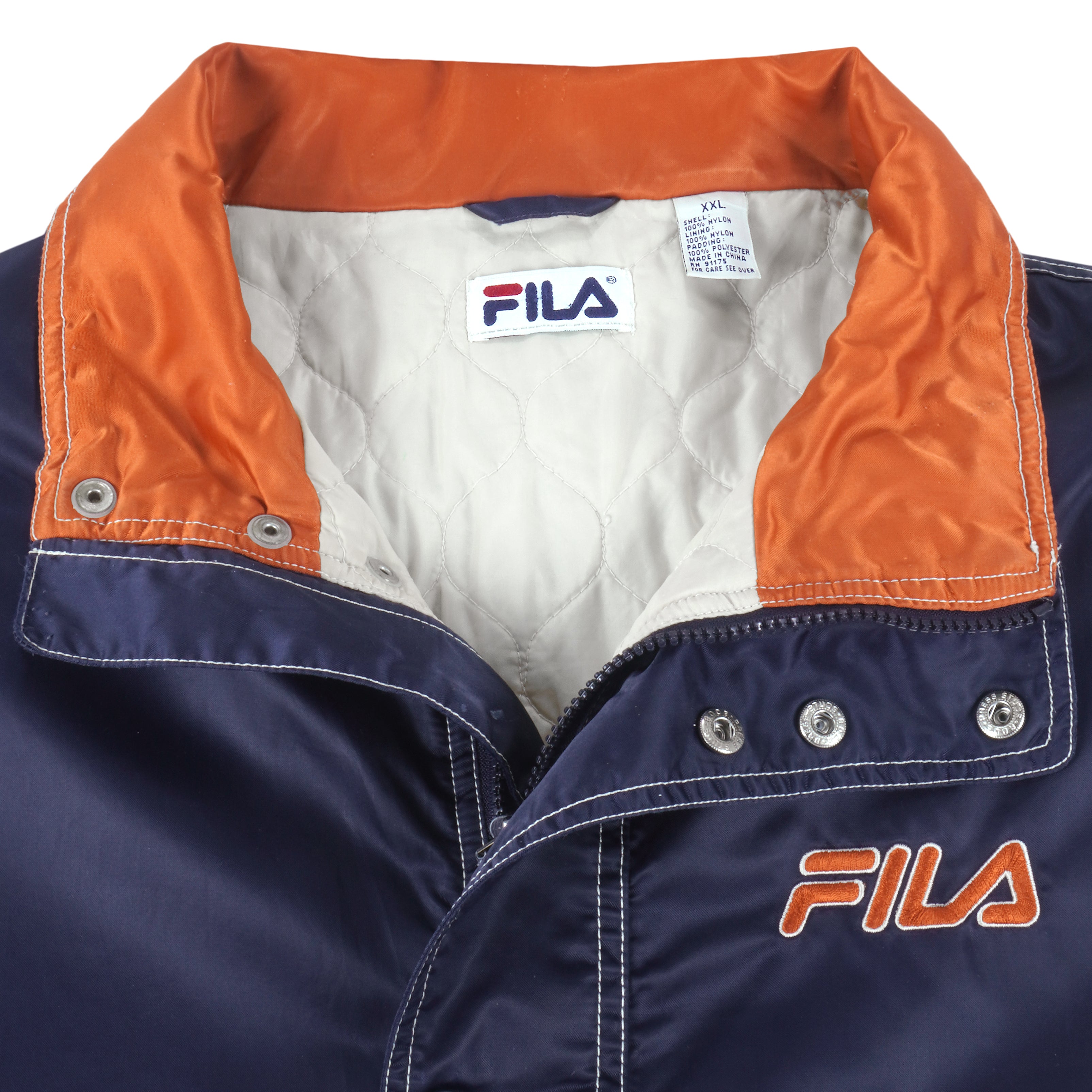 Vintage FILA - Blue & Orange Zip-Up Jacket 1990s XX-Large Vintage Club Clothing