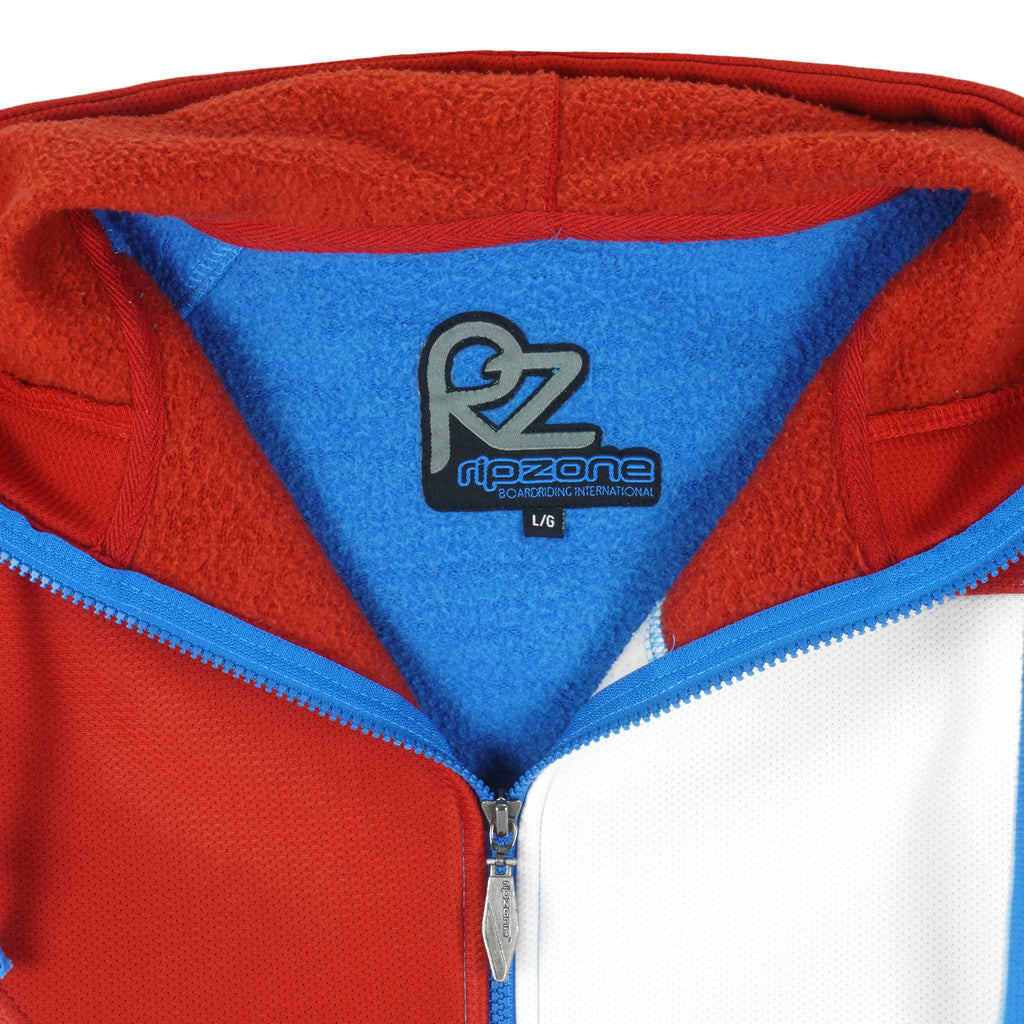 Vintage - Colorblock Zip-Up Hooded Warm Jacket 1990s Large Vintage Retro