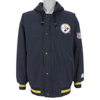 Starter - Pittsburgh Steelers Zip-Up Hooded Jacket 1990s Medium Vintage Retro Football