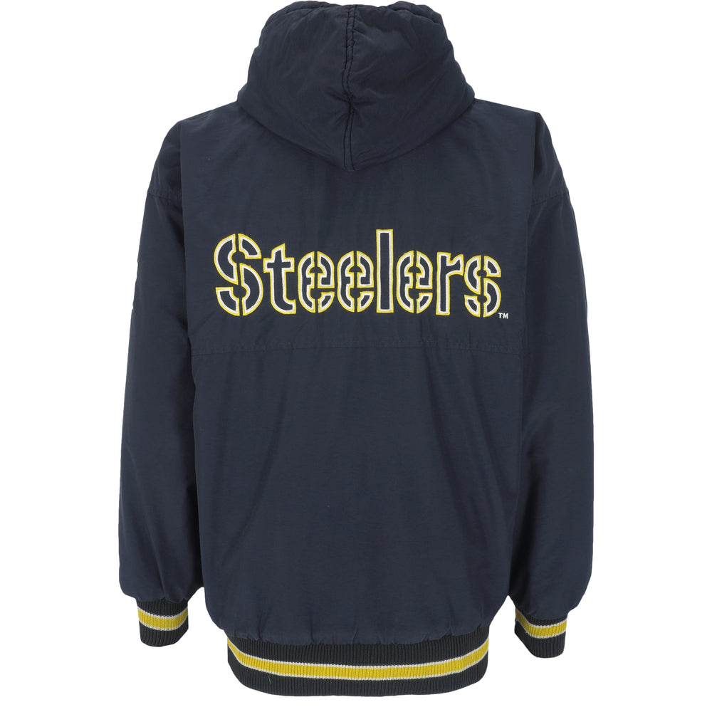Starter - Pittsburgh Steelers Zip-Up Hooded Jacket 1990s Medium Vintage Retro Football