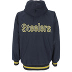 Starter - Pittsburgh Steelers Zip-Up Hooded Jacket 1990s Medium Vintage Retro Football