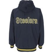 Starter - Pittsburgh Steelers Zip-Up Hooded Jacket 1990s Medium Vintage Retro Football