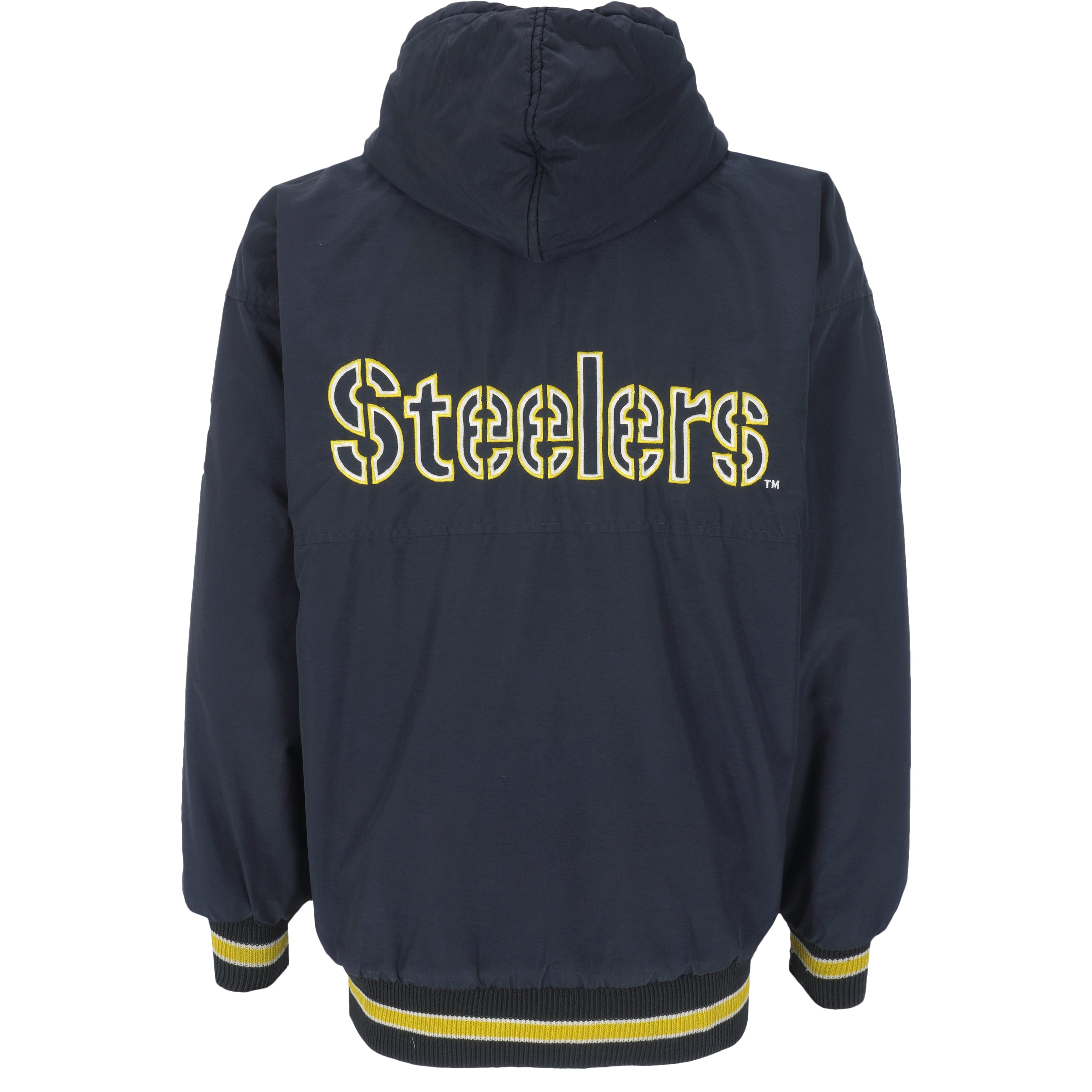 Starter - Pittsburgh Steelers Zip-Up Hooded Jacket 1990s Medium Vintage Retro Football