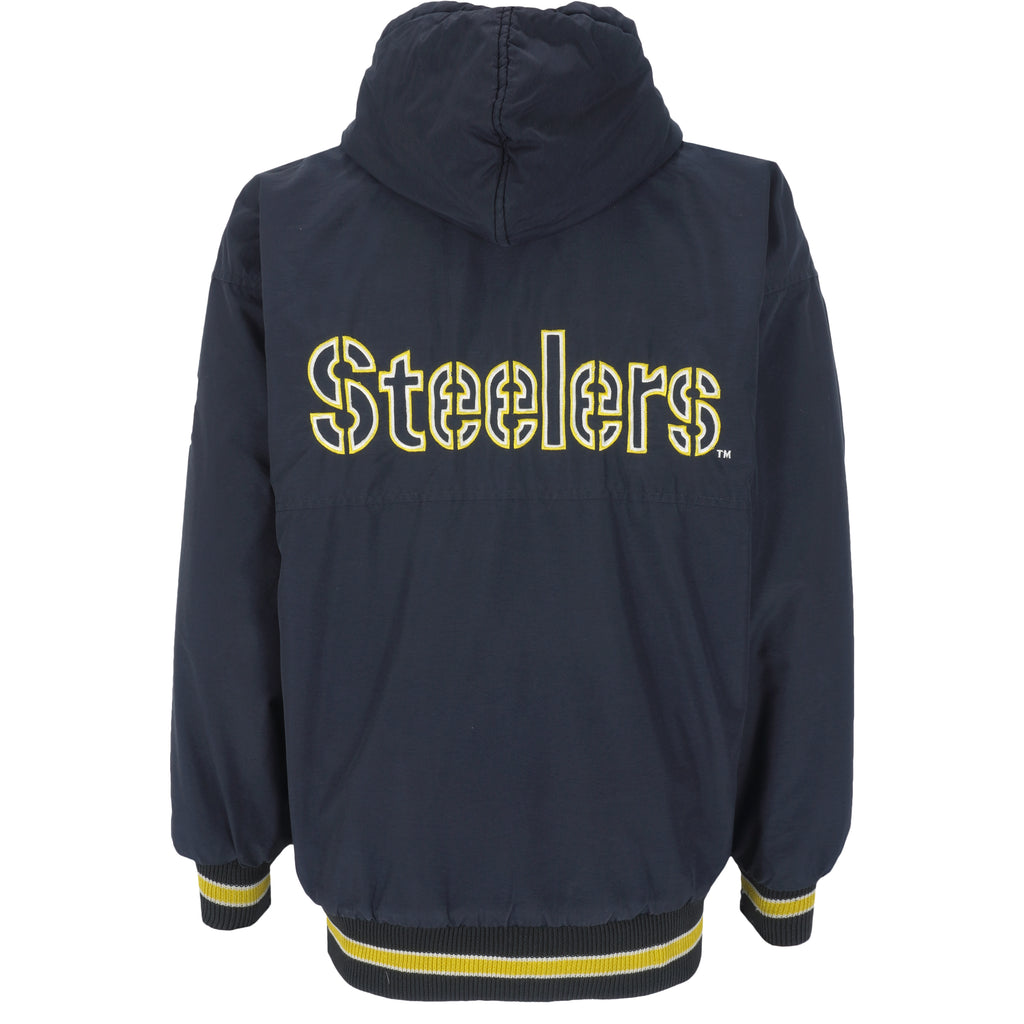 Starter - Pittsburgh Steelers Zip-Up Hooded Jacket 1990s Medium Vintage Retro Football