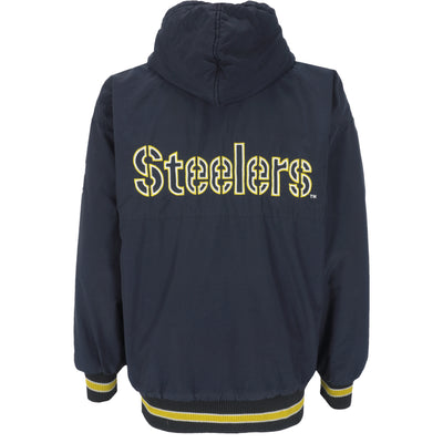 Starter - Pittsburgh Steelers Embroidered Hooded Jacket 1990s Large