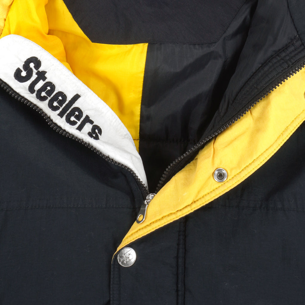 Starter - Pittsburgh Steelers Big Logo Hooded Jacket 1990s Medium Vintage Retro Football