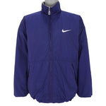 Nike - Blue & White Big Logo Reversible Jacket 1990s Large Vintage Retro