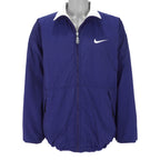 Nike - Blue & White Big Logo Reversible Jacket 1990s Large Vintage Retro