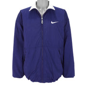 Nike - Blue & White Big Logo Reversible Jacket 1990s Large Vintage Retro
