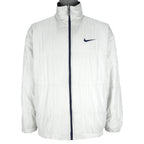 Nike - Blue & White Big Logo Reversible Jacket 1990s Large Vintage Retro