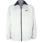 Nike - Blue & White Big Logo Reversible Jacket 1990s Large Vintage Retro