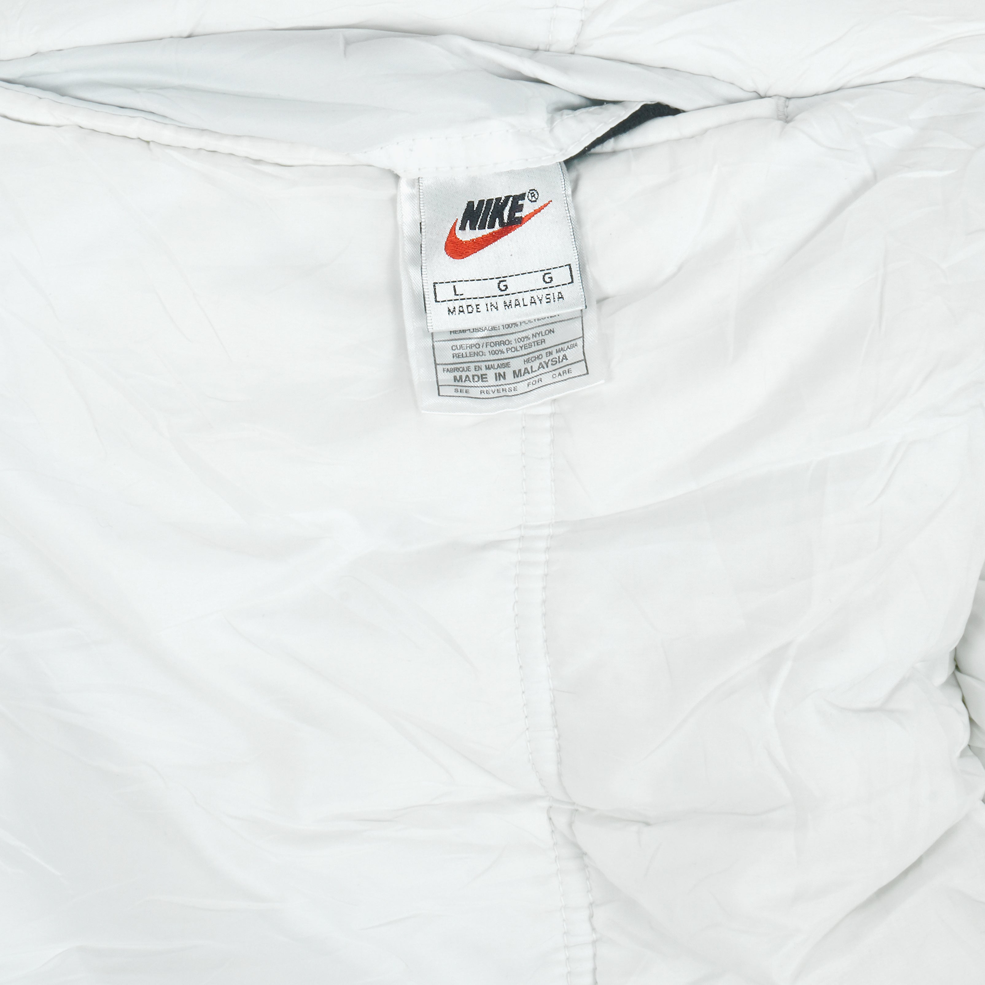 Nike - Blue & White Big Logo Reversible Jacket 1990s Large Vintage Retro